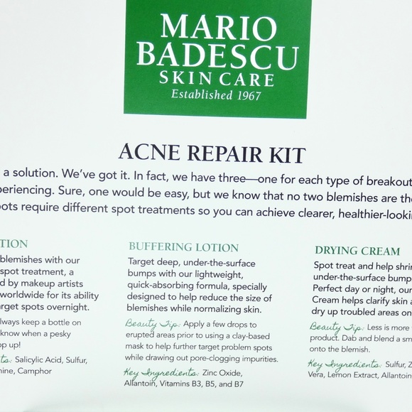 NEW Unopened Mario Badescu Acne Repair Kit - Picture 4 of 5